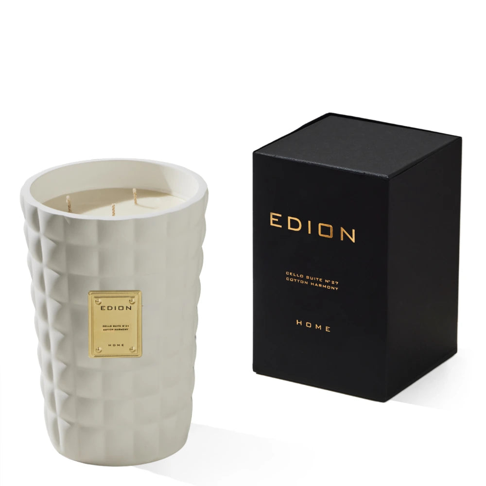 Aromatinė žvakė CELLO SUITE N. 27 COTTON HARMONY 500 g - SILUETI