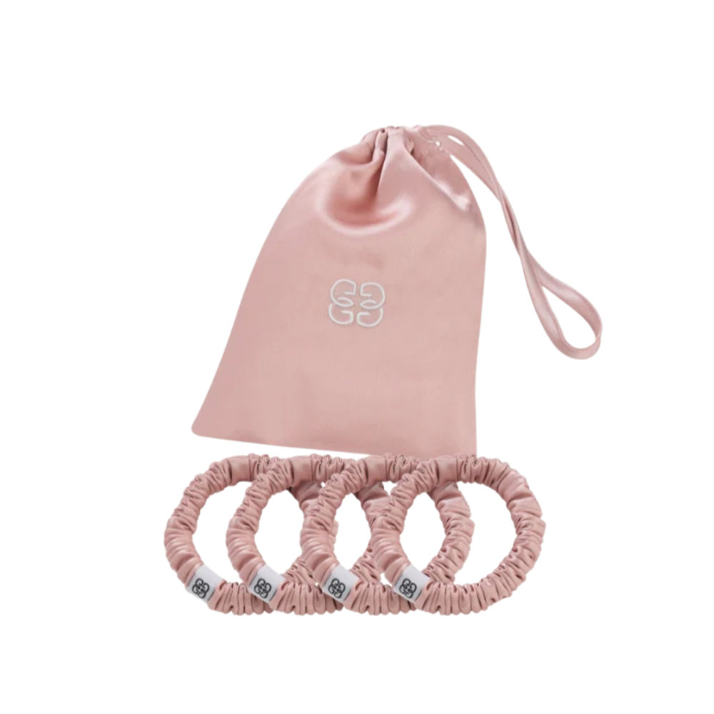 GINGERLILY Šilko gumyčių plaukams rinkinys ROSE DAWN 4 vnt. | SILUETI e-boutique