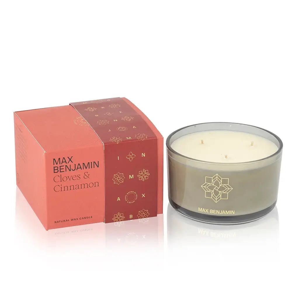 Aromatinė trijų dagčių žvakė CLOVES & CINNAMON 560 g | MAX BENJAMIN | SILUETI