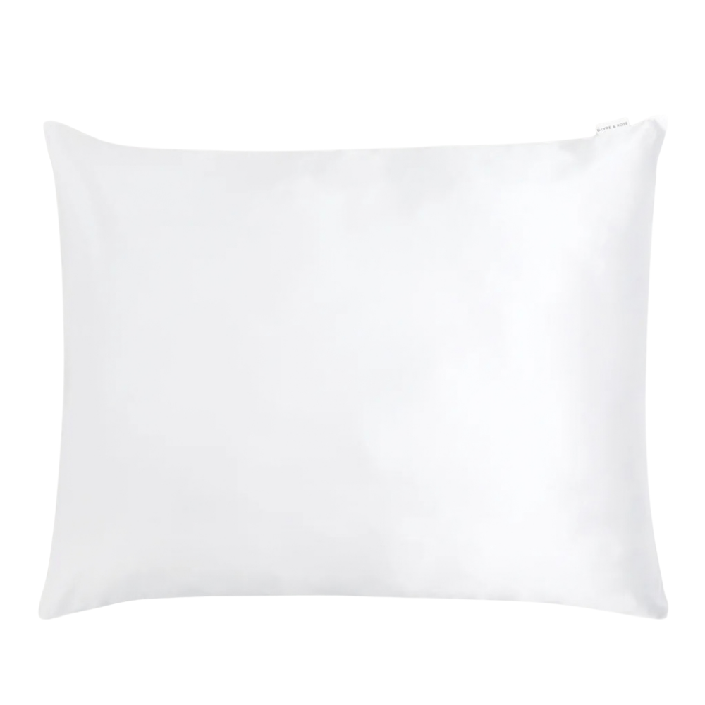 Šilkinis užvalkalas pagalvei WHITE 50x75 cm | DORE & ROSE | www.SILUETI.shop