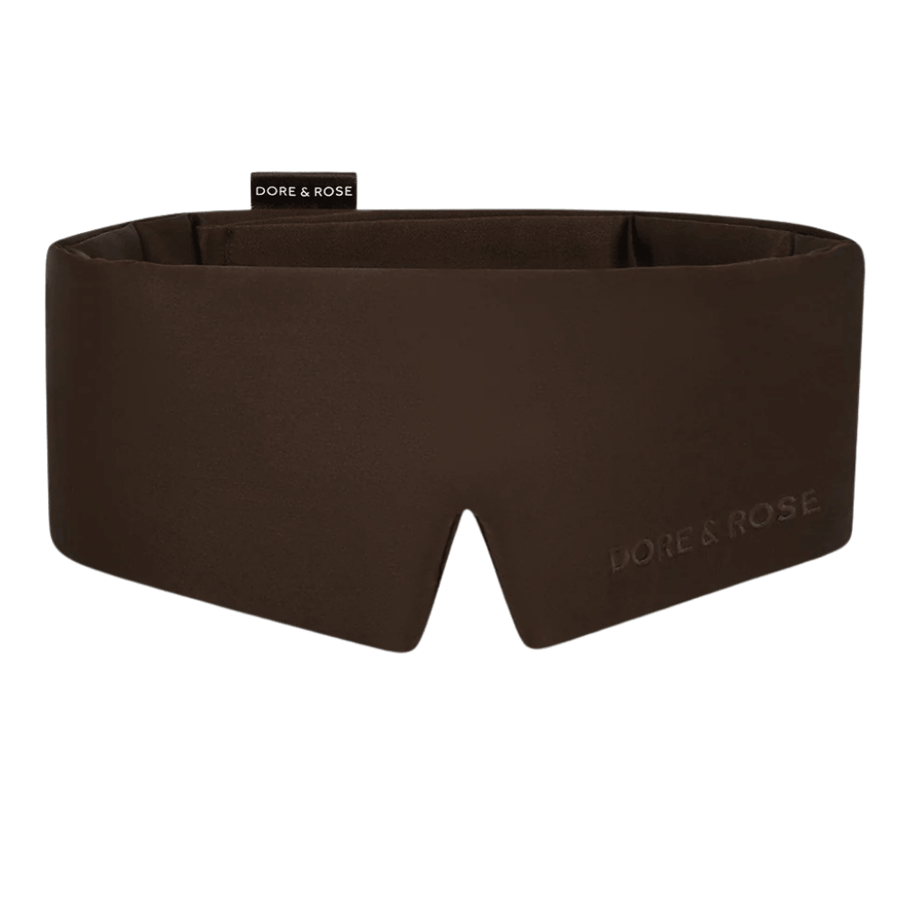 Šilkinė miego kaukė DEEP SLEEP MASK CHOCOLATE | DORE & ROSE | www.SILUETI.shop