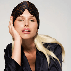 Šilkinė miego kaukė DEEP SLEEP MASK LEOPARD | DORE & ROSE | www.SILUETI.shop