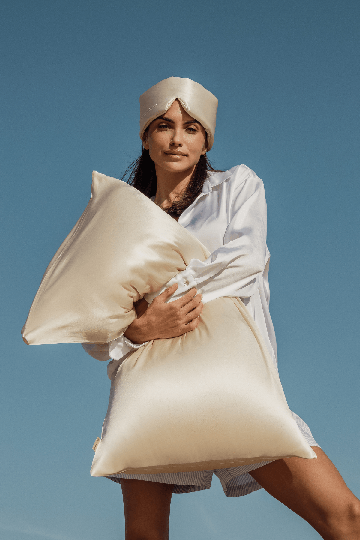 Šilko dovanų rinkinys SERENITY BUNDLE CHAMPAGNE | DORE & ROSE | www.SILUETI.shop