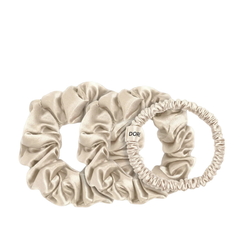 Šilko gumytės plaukams CHAMPAGNE | DORE & ROSE | www.SILUETI.shop