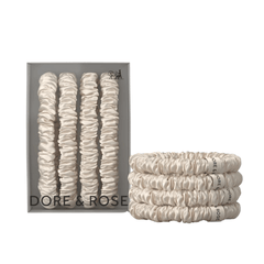 Šilko gumytės plaukams CHAMPAGNE | DORE & ROSE | www.SILUETI.shop