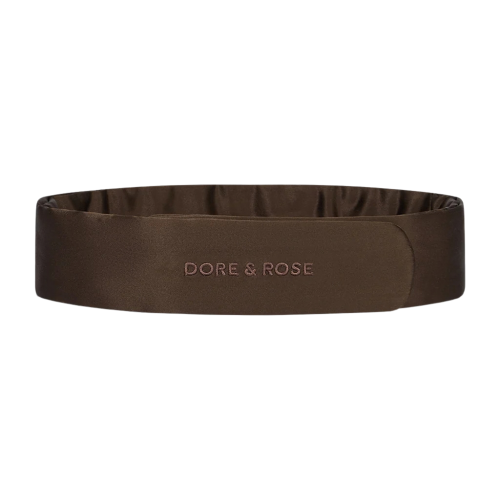 Natūralaus šilko juosta plaukams CHOCOLATE | DORE & ROSE | www.SILUETI.shop