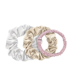 Šilko gumytės plaukams PINK, CHAMPAGNE & WHITE | DORE & ROSE | www.SILUETI.shop