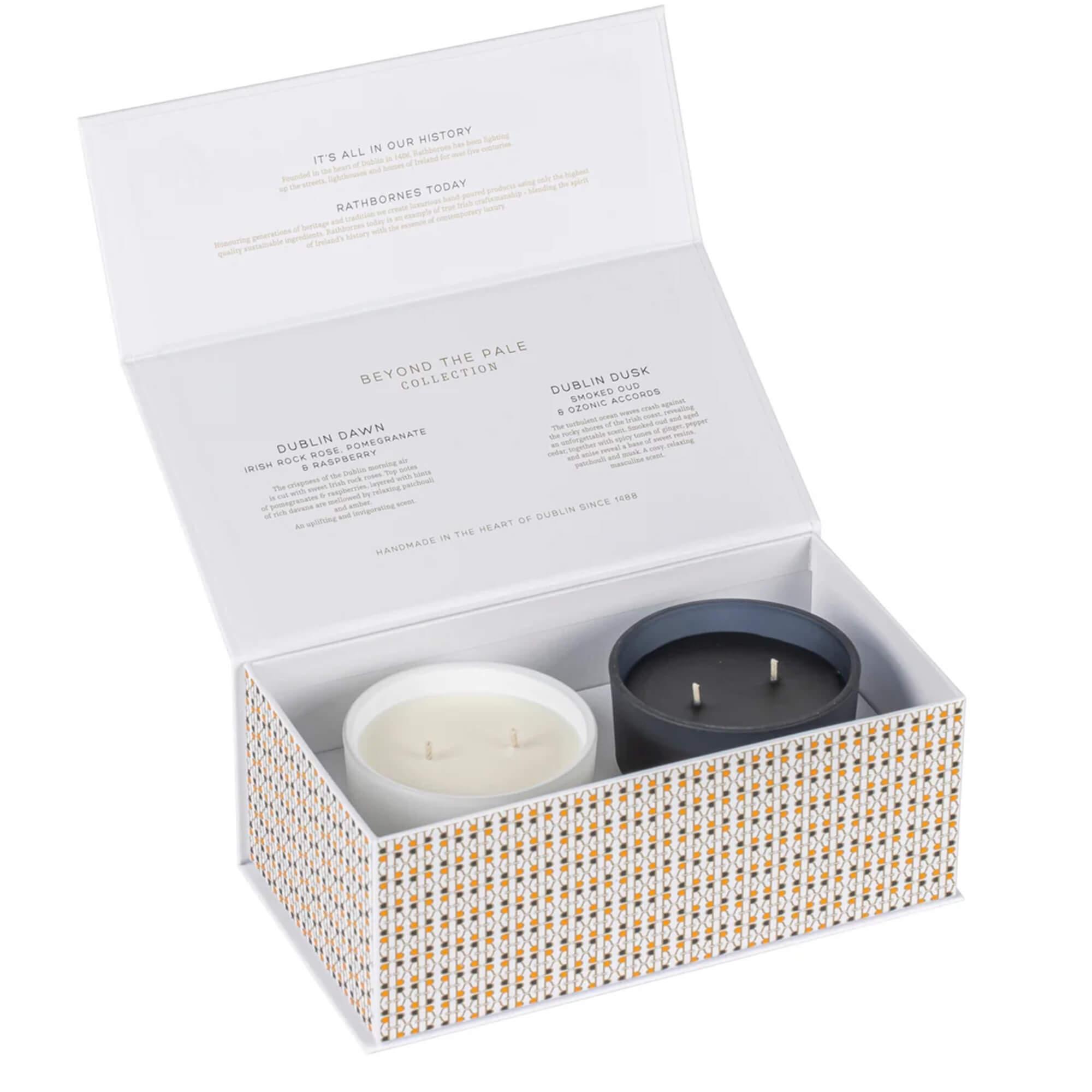 Aromatinių žvakių rinkinys DUBLIN DUSK & DAWN 2 x 190 g - SILUETI