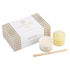 Aromatinės žvakės ir namų kvapo rinkinys DUBLIN TEA ROSE, OUD & PATCHOULI - SILUETI