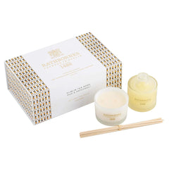 Aromatinės žvakės ir namų kvapo rinkinys DUBLIN TEA ROSE, OUD & PATCHOULI - SILUETI