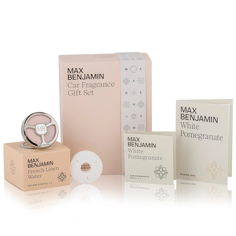 Dovanų rinkinys automobiliui LUXURY CAR (FRENCH LINEN WATER & WHITE POMEGRANATE) - SILUETI e-boutique