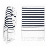 HAMAM Pirties rankšluostis MARINE White - Dark Grey | Interjero dekoras ir dovanos | SILUETI e-boutique