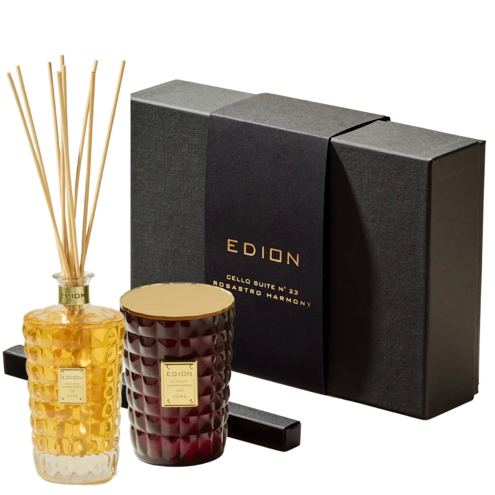CELLO SUITE N. 23 ROSASTRO HARMONY aromatinės žvakės ir namų kvapo rinkinys - EDION