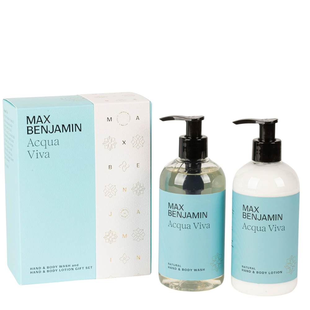 MAX BENJAMIN Aromatinio prausiklio ir losjono rinkinys ACQUA VIVA | SILUETI e-boutique