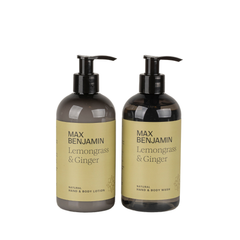 MAX BENJAMIN Aromatinio prausiklio ir losjono rinkinys LEMONGRASS & GINGER - SILUETI E-boutique