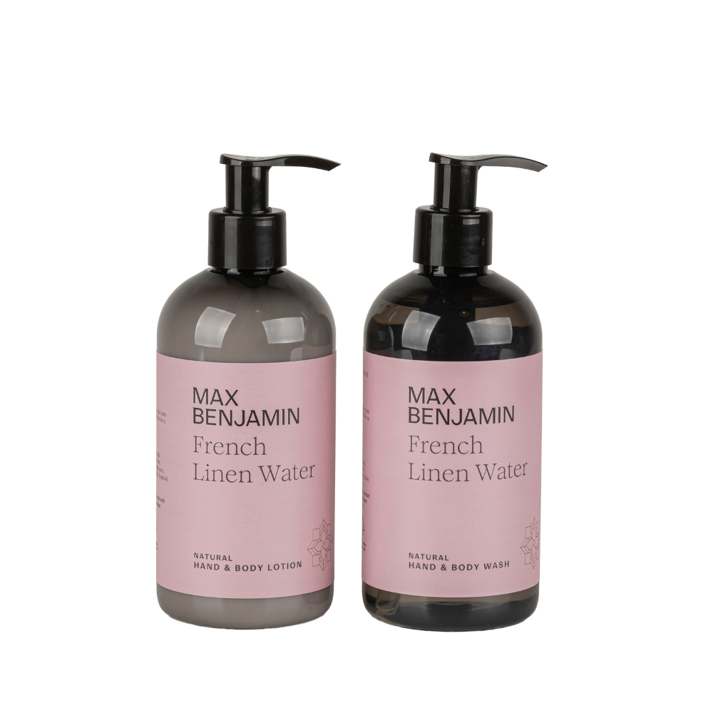 MAX BENJAMIN Aromatinio prausiklio ir losjono rinkinys FRENCH LINEN WATER - SILUETI E-boutique