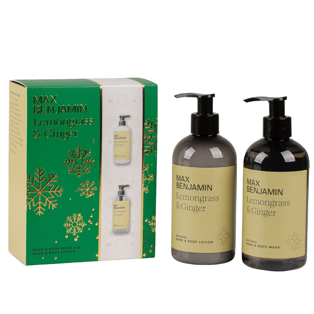 MAX BENJAMIN Aromatinio prausiklio ir losjono rinkinys LEMONGRASS & GINGER - SILUETI E-boutique