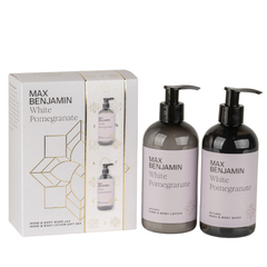 MAX BENJAMIN Aromatinio prausiklio ir losjono rinkinys WHITE POMEGRANATE - SILUETI E-boutique