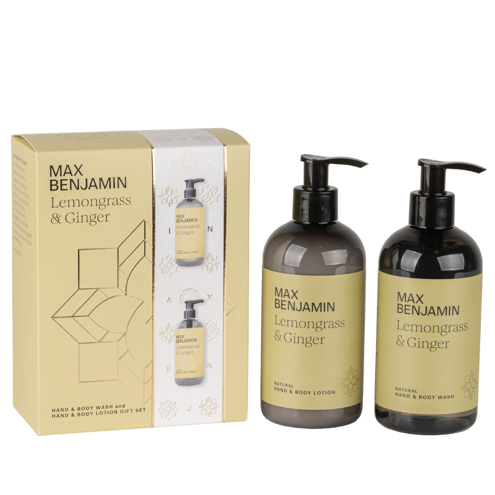 MAX BENJAMIN Aromatinio prausiklio ir losjono rinkinys LEMONGRASS & GINGER - SILUETI E-boutique