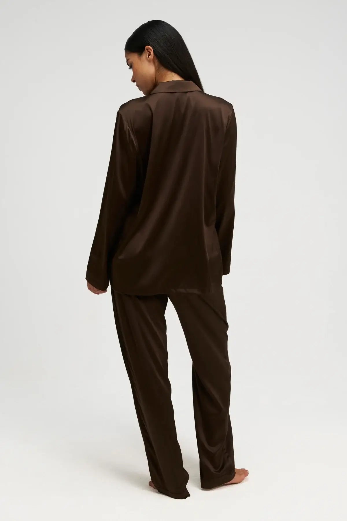 Natūralaus šilko pižama CHOCOLATE | DORE & ROSE | www.SILUETI.shop