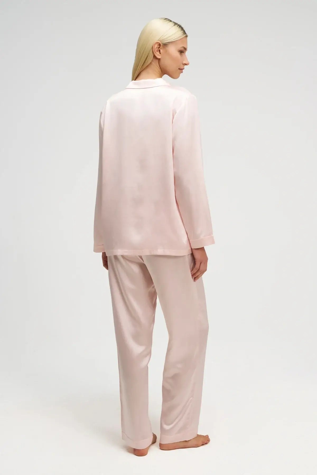 Natūralaus šilko pižama PINK | DORE & ROSE | www.SILUETI.shop