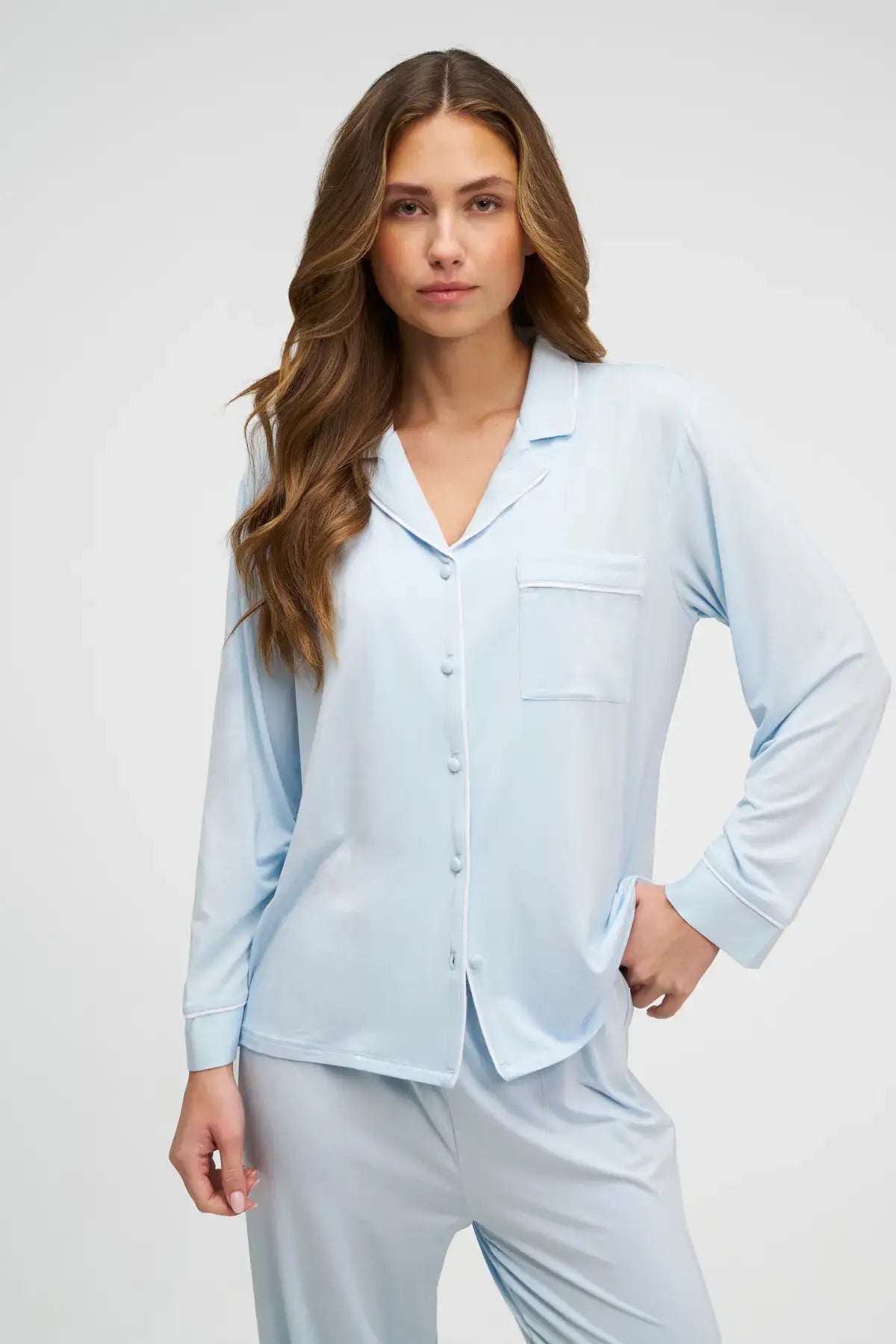 Tencelio pižama LIGHT BLUE | DORE & ROSE | www.SILUETI.shop