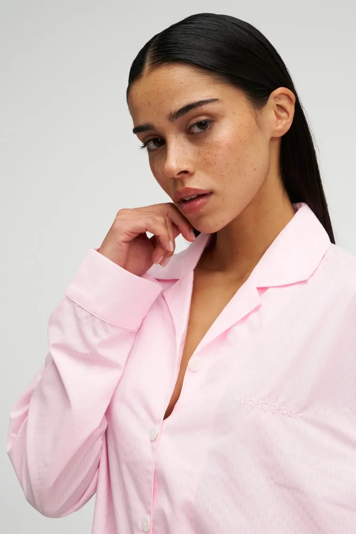 Medvilninė pižama PINK STRIPE | DORE & ROSE | www.SILUETI.shop