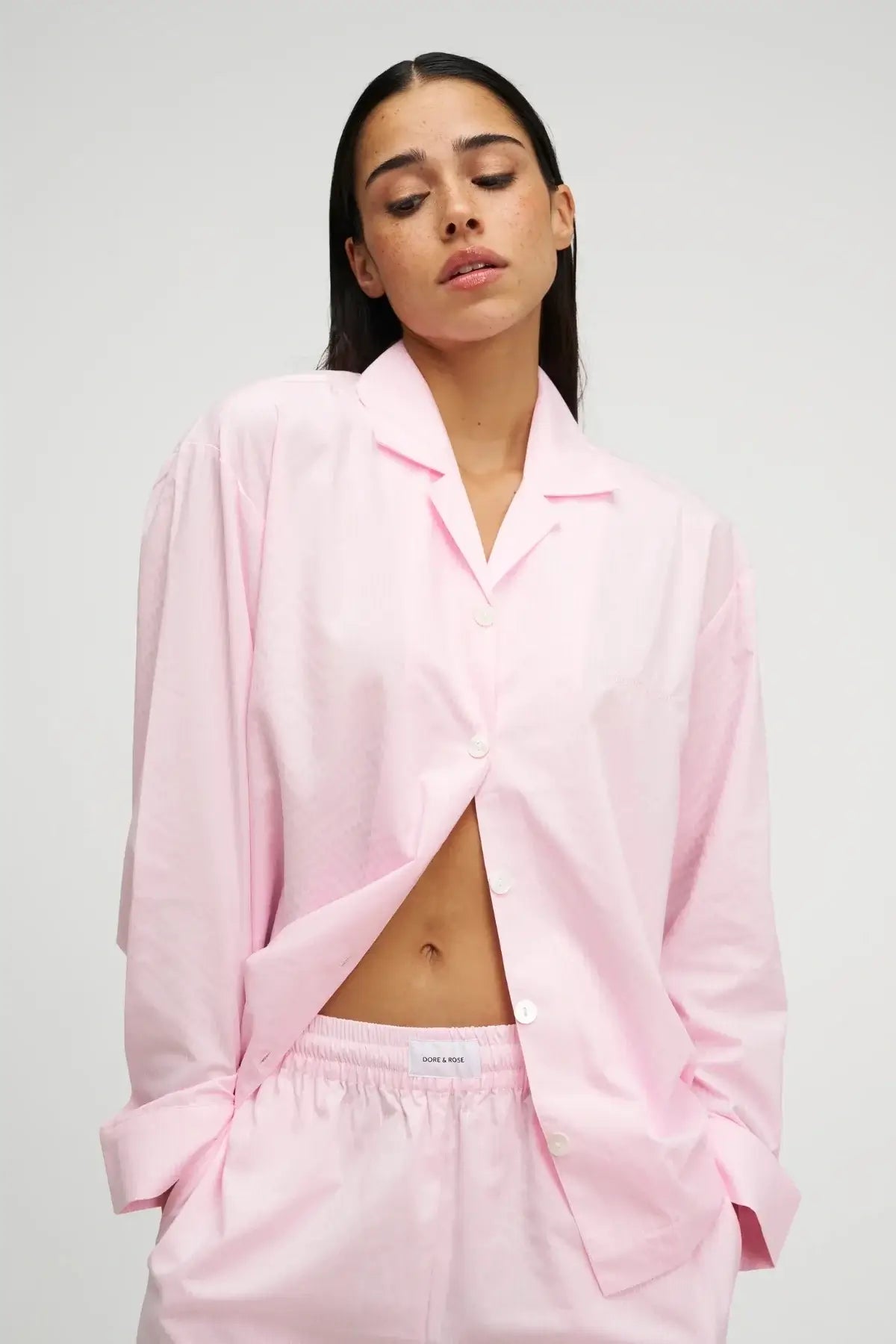 Medvilninė pižama PINK STRIPE | DORE & ROSE | www.SILUETI.shop