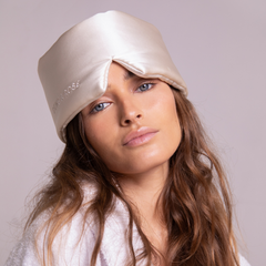 Šilkinė miego kaukė DEEP SLEEP MASK LIGHT PINK | DORE & ROSE | www.SILUETI.shop