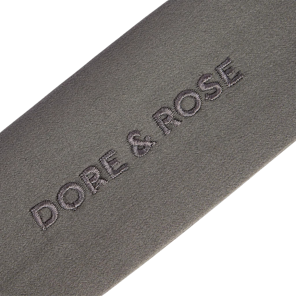 Natūralaus šilko juosta plaukams CHARCOAL | DORE & ROSE | www.SILUETI.shop