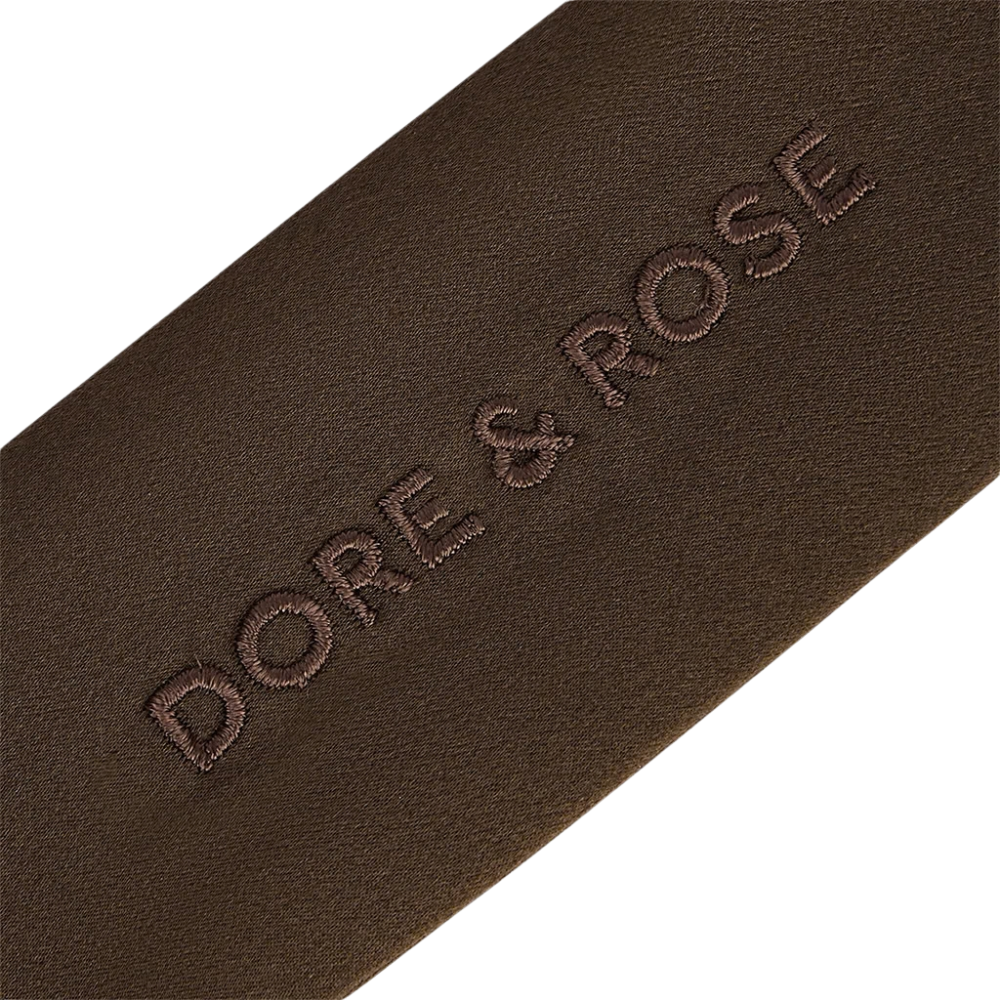 Natūralaus šilko juosta plaukams CHOCOLATE | DORE & ROSE | www.SILUETI.shop