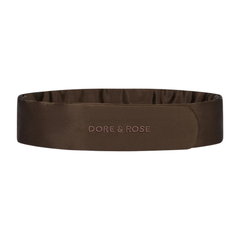 Natūralaus šilko juosta plaukams CHOCOLATE | DORE & ROSE | www.SILUETI.shop