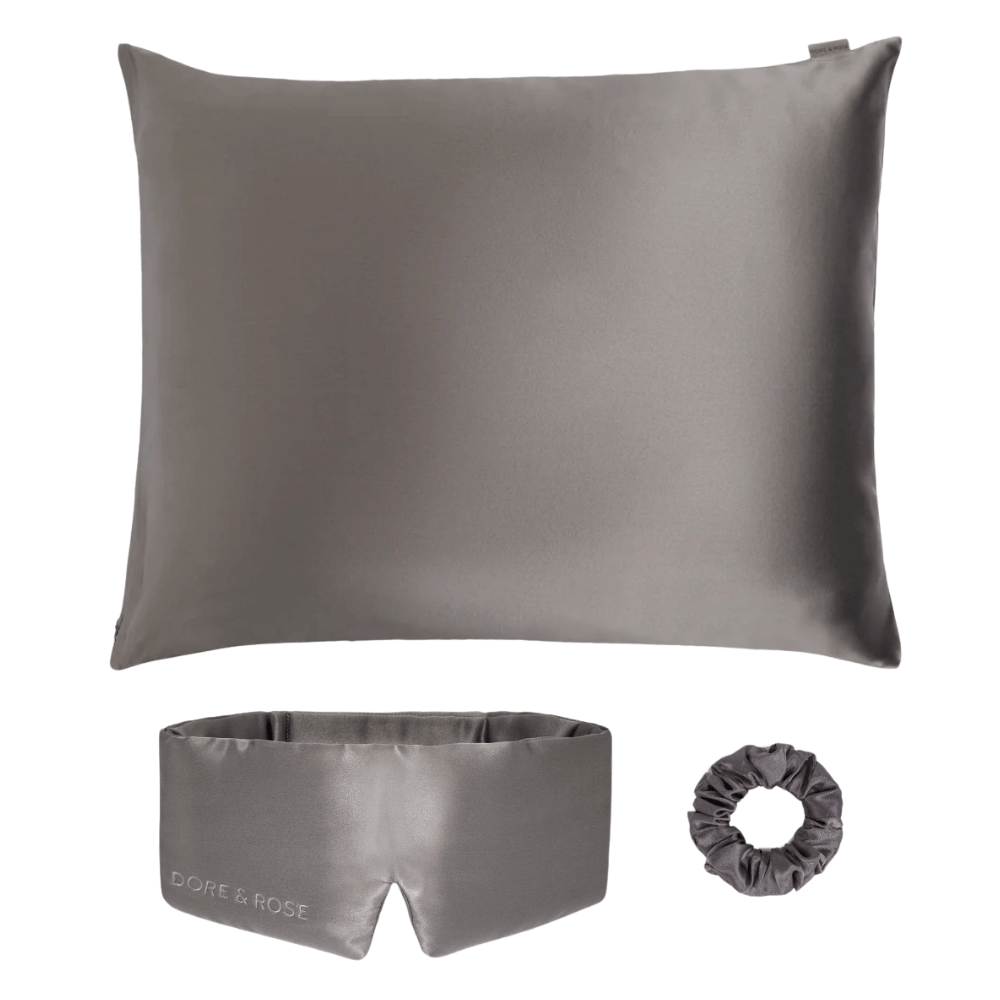 Šilko dovanų rinkinys SERENITY BUNDLE CHARCOAL | DORE & ROSE | www.SILUETI.shop