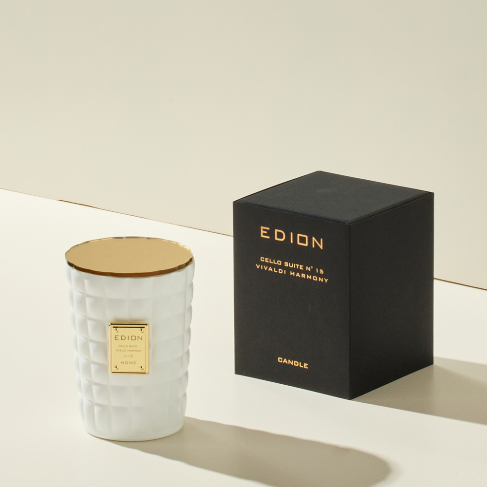 EDION FIRENZE Aromatinė žvakė CELLO SUITE N. 15 VIVALDI HARMONY 300 g | Interjero dekoras ir dovanos | SILUETI e - boutique