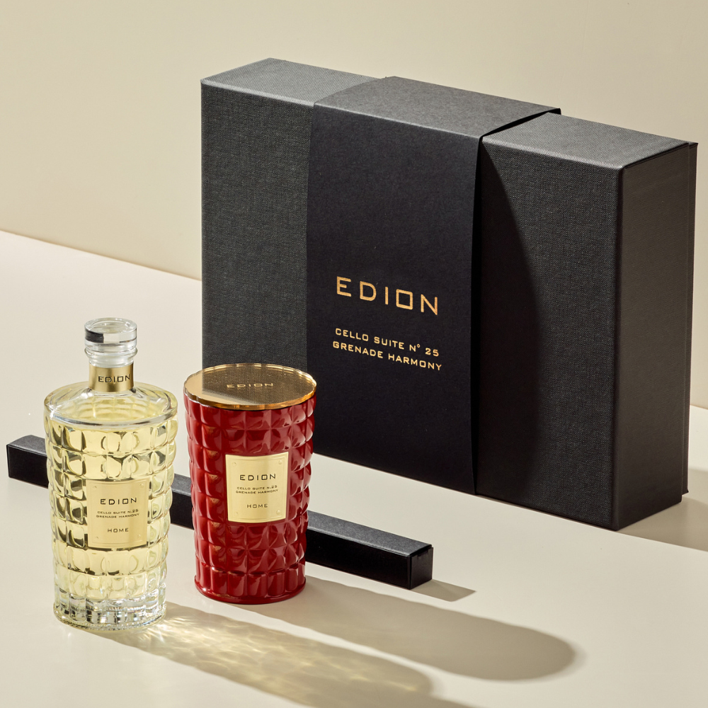CELLO SUITE N. 25 GRENADE HARMONY aromatinės žvakės ir namų kvapo rinkinys - EDION