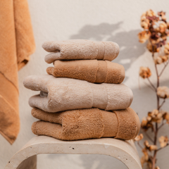 Rankšluostis HERITAGE NATURAL COTTON Almond | HAMAM | SILUETI