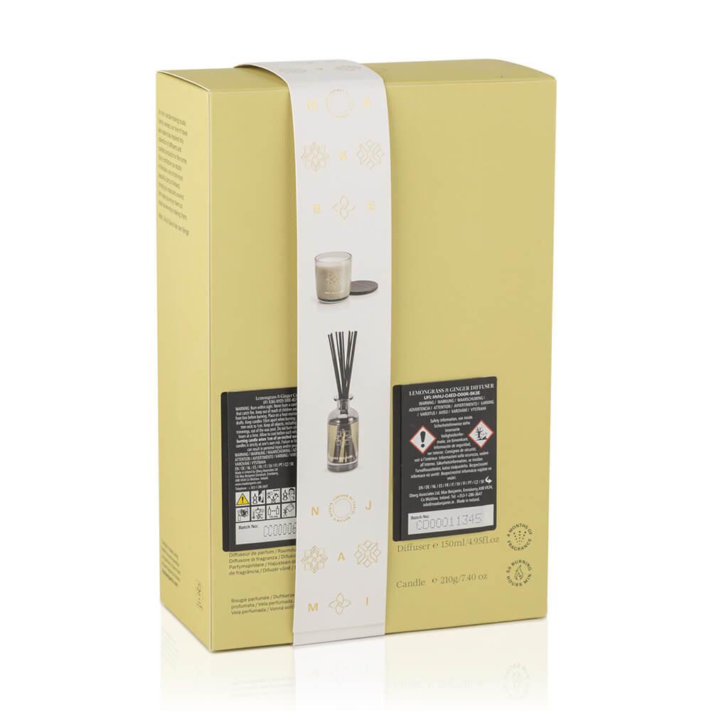 Aromatinės žvakės ir namų kvapo rinkinys LEMONGRASS & GINGER - SILUETI