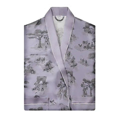 Šilkinis chalatas HARLEM TOILE LILAC - SILUETI